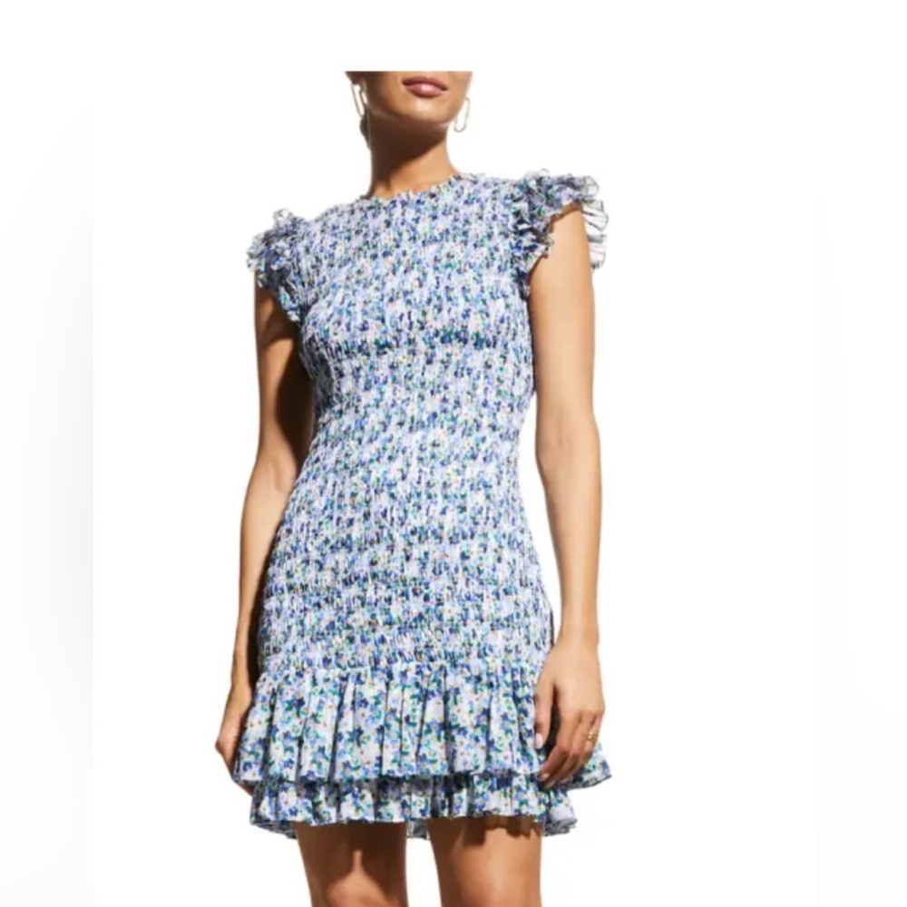 Veronica Beard Cici Floral Smocked Dress Size 6